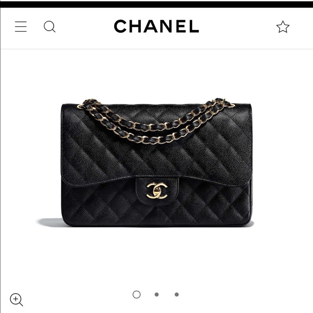 CHANEL large classic black bag- caviar